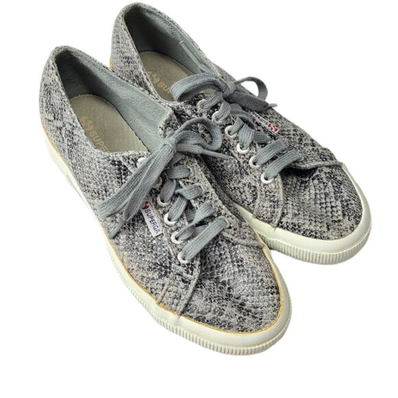 Superga Snakeskin Leather Fashion Sneakers Size 9.5 - Picture 2 of 8